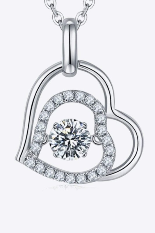 Moissanite Heart Pendant Necklace - ShalayeFashion