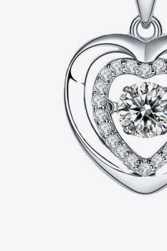Moissanite Heart Pendant Necklace - ShalayeFashion