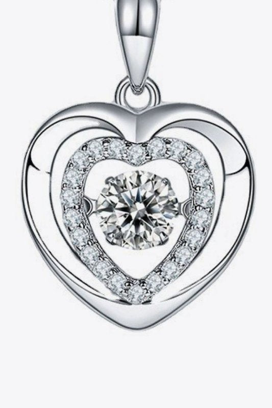 Moissanite Heart Pendant Necklace - ShalayeFashion