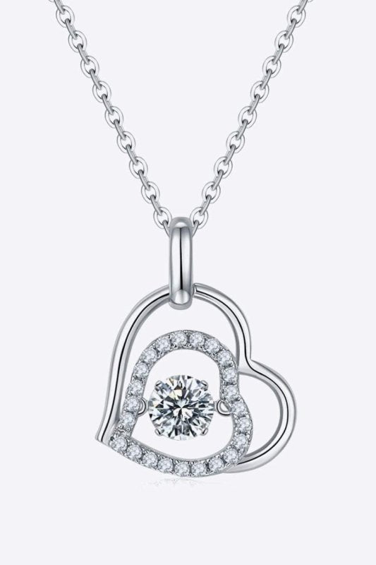 Moissanite Heart Pendant Necklace - ShalayeFashion