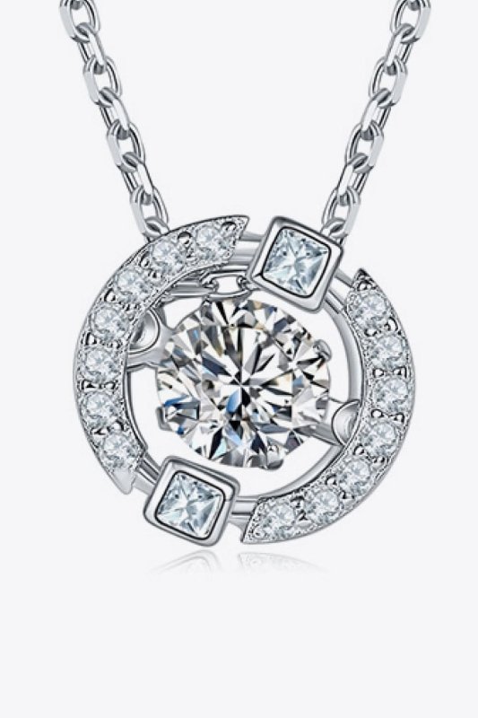 Moissanite Pendant Chain - Link Necklace - ShalayeFashion