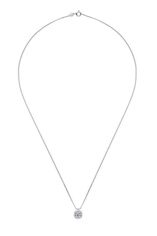 Moissanite Pendant Platinum - Plated Necklace - ShalayeFashion