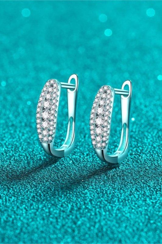Moissanite Rhodium - Plated Earrings - ShalayeFashion