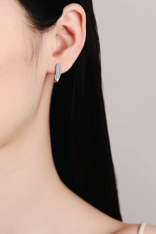Moissanite Rhodium - Plated Earrings - ShalayeFashion