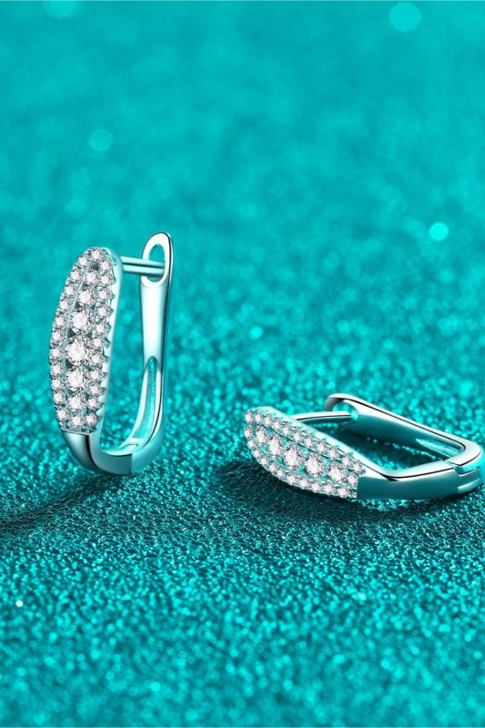Moissanite Rhodium - Plated Earrings - ShalayeFashion