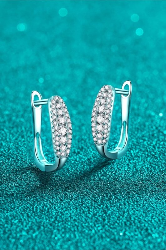 Moissanite Rhodium - Plated Earrings - ShalayeFashion