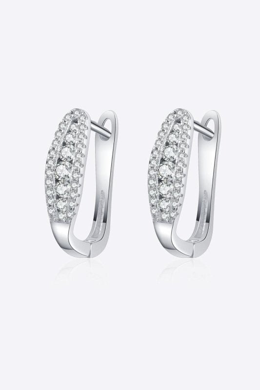 Moissanite Rhodium - Plated Earrings - ShalayeFashion
