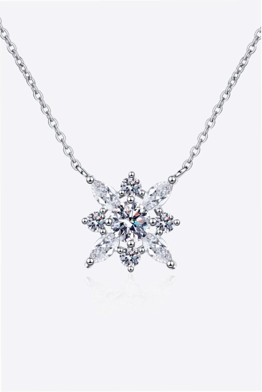 Moissanite Rhodium - Plated Necklace - ShalayeFashion