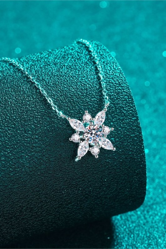 Moissanite Rhodium - Plated Necklace - ShalayeFashion