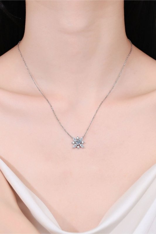 Moissanite Rhodium - Plated Necklace - ShalayeFashion