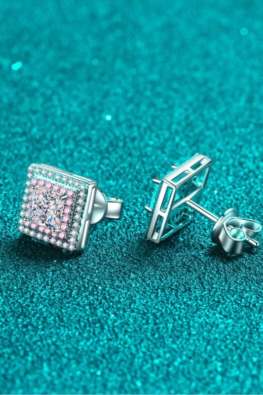 Moissanite Square Stud Earrings - ShalayeFashion