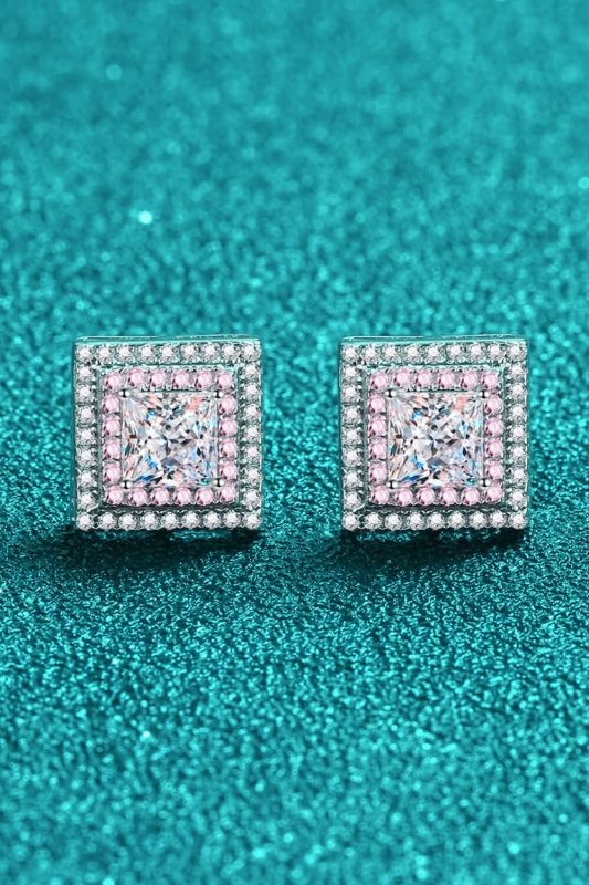 Moissanite Square Stud Earrings - ShalayeFashion