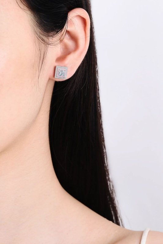 Moissanite Square Stud Earrings - ShalayeFashion