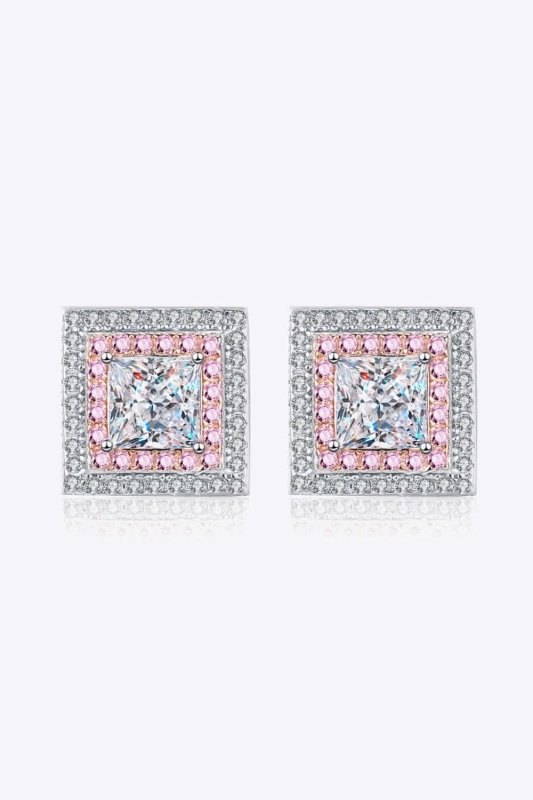 Moissanite Square Stud Earrings - ShalayeFashion