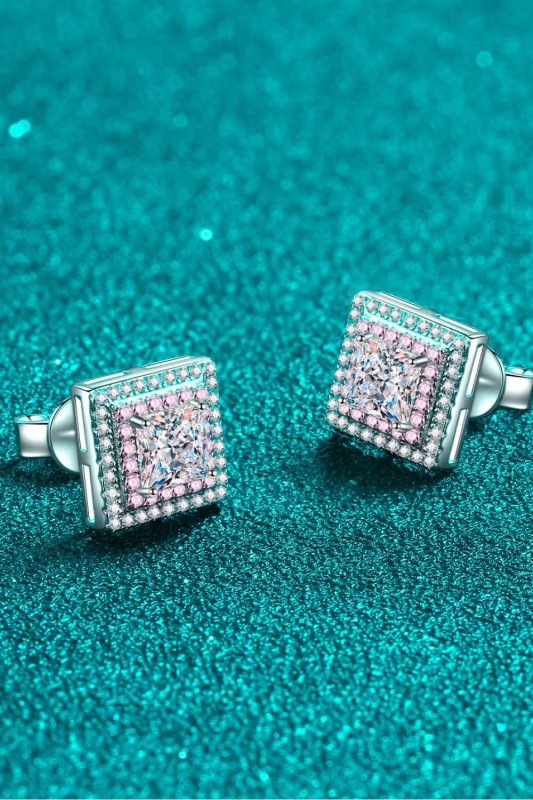 Moissanite Square Stud Earrings - ShalayeFashion
