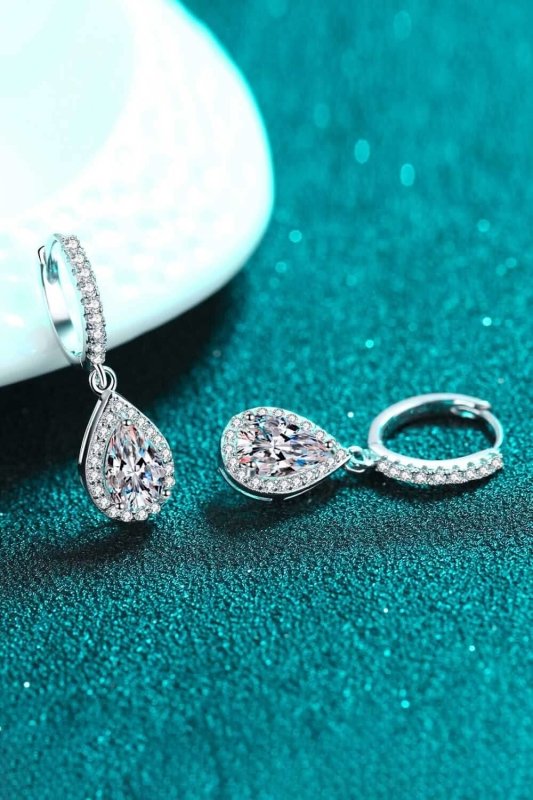 Moissanite Teardrop Earrings - ShalayeFashion