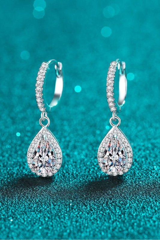 Moissanite Teardrop Earrings - ShalayeFashion