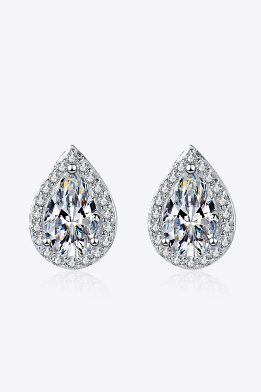 Moissanite Teardrop Stud Earrings - ShalayeFashion