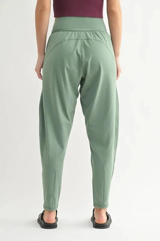 MONO B Flowbarrel High Waist Active Pants - ShalayeFashion