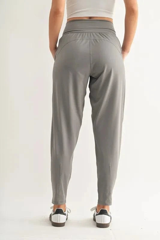 MONO B Flowbarrel High Waist Active Pants - ShalayeFashion