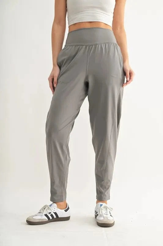 MONO B Flowbarrel High Waist Active Pants - ShalayeFashion