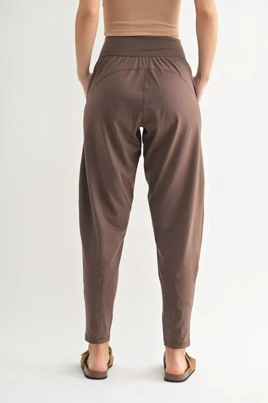 MONO B Flowbarrel High Waist Active Pants - ShalayeFashion
