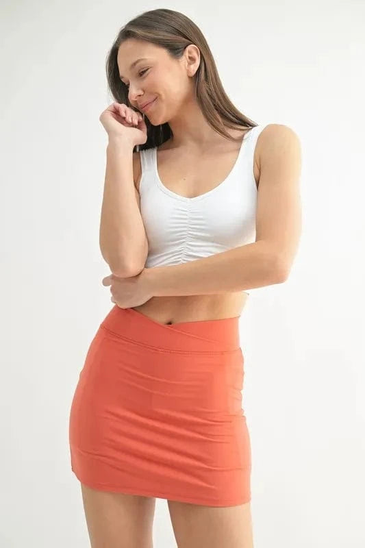 MONO B Ruched Front Active Tank - ShalayeFashion