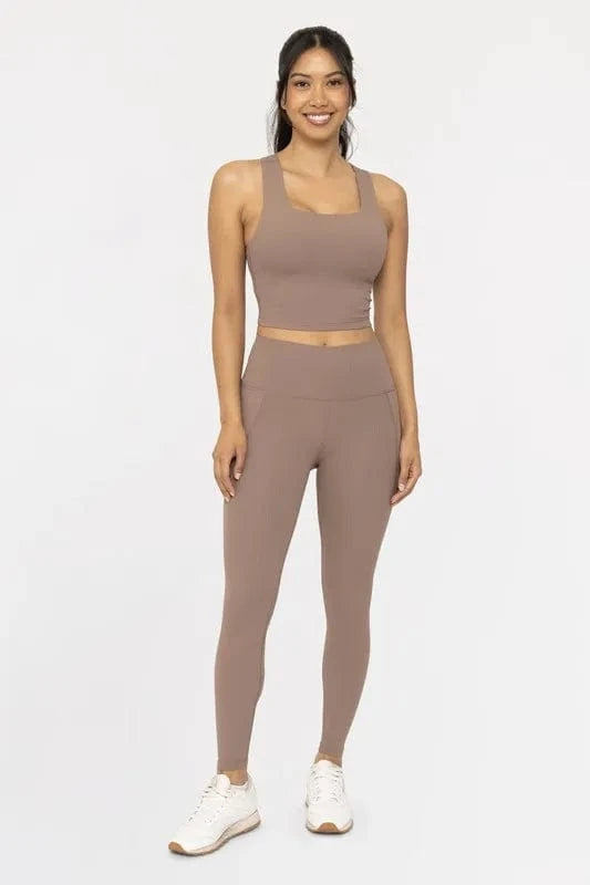 MONO B Soft Ribbed High Waisted Leggings - ShalayeFashion