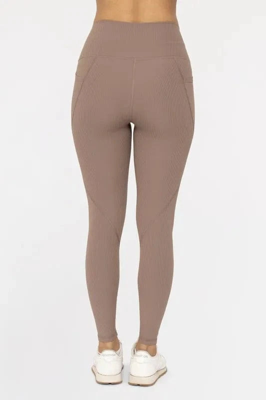 MONO B Soft Ribbed High Waisted Leggings - ShalayeFashion