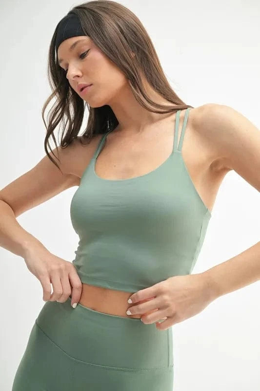 MONO B Venice Cloud Light Crisscross Sports Bra - ShalayeFashion