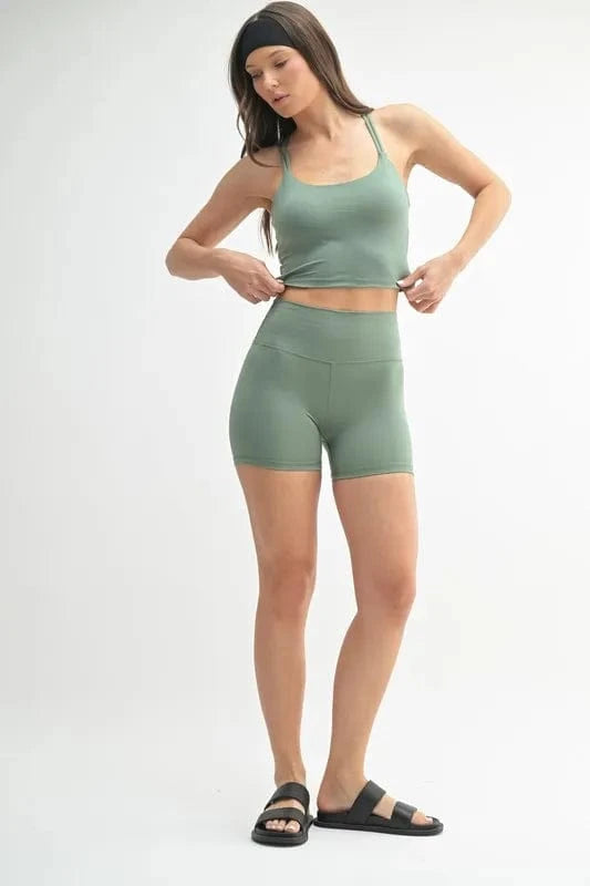 MONO B Venice Cloud Light Crisscross Sports Bra - ShalayeFashion