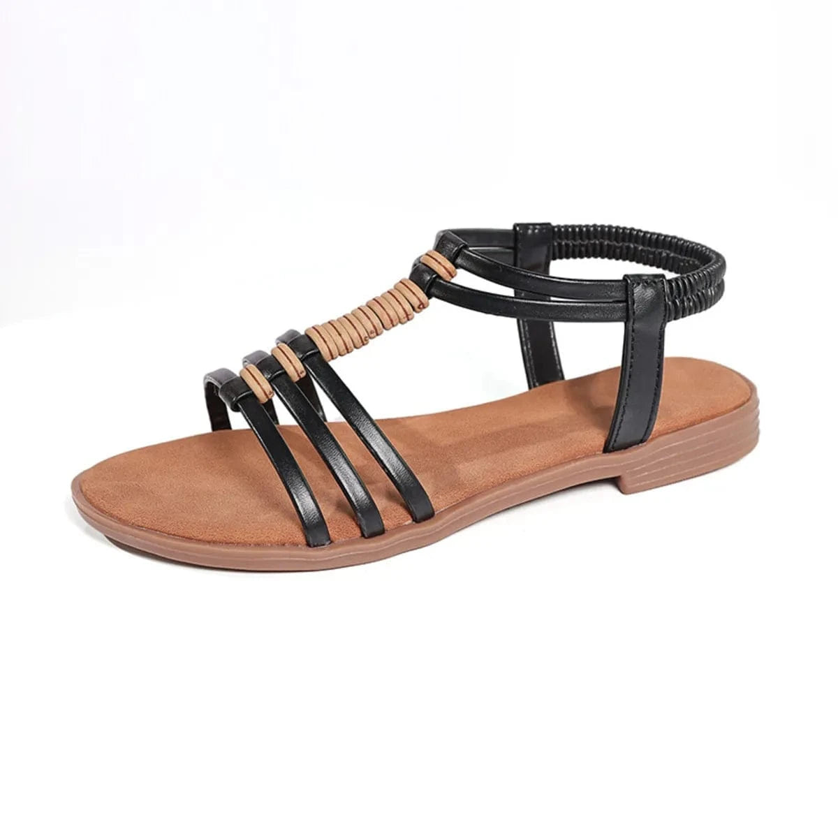 Multi - Strap Flat Sandals - ShalayeFashion