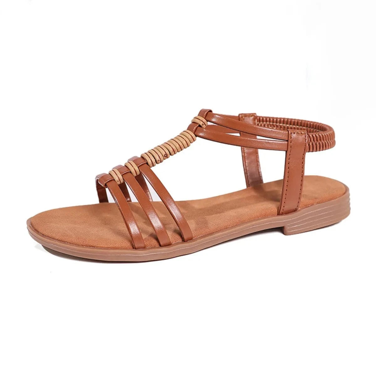 Multi - Strap Flat Sandals - ShalayeFashion