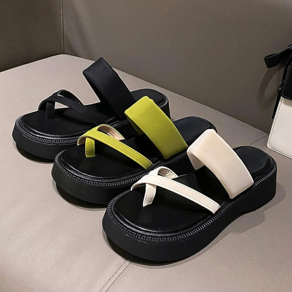 Multi - Strap Platform Sandals - ShalayeFashion