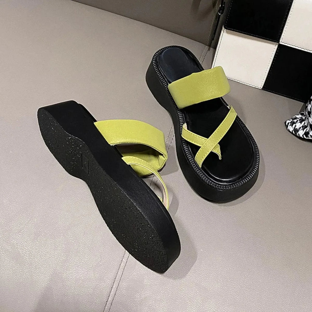 Multi - Strap Platform Sandals - ShalayeFashion