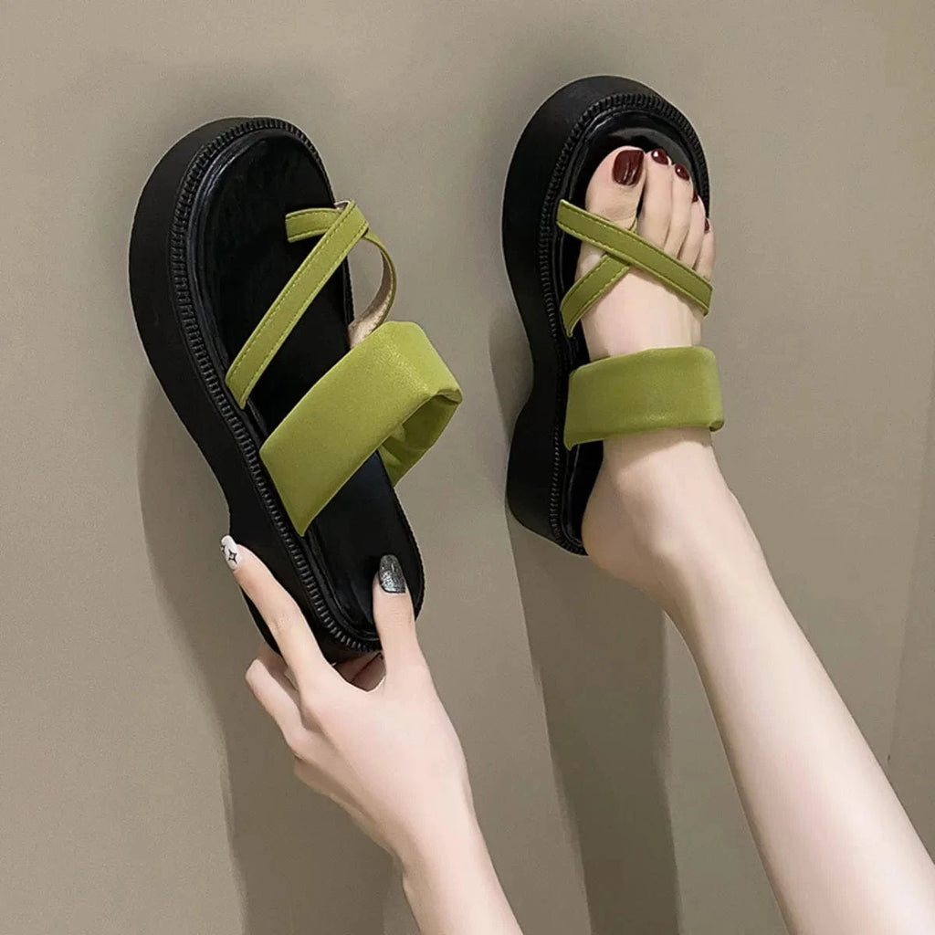 Multi - Strap Platform Sandals - ShalayeFashion