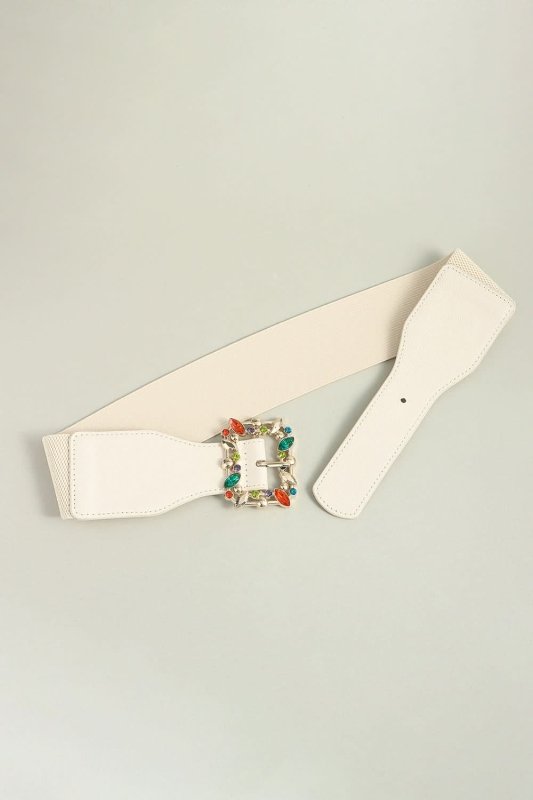 Multicolored Leaf Buckle Elastic Belt - ShalayeFashion