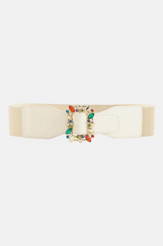 Multicolored Leaf Buckle Elastic Belt - ShalayeFashion