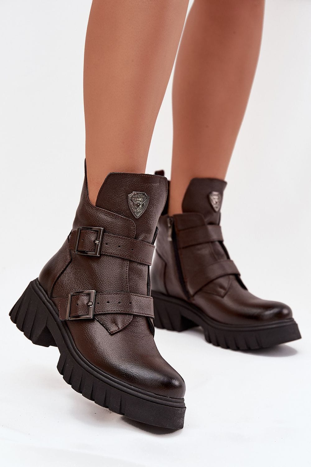 Natural Leather Ankle Boots Women Felt - ShalayeFashion
