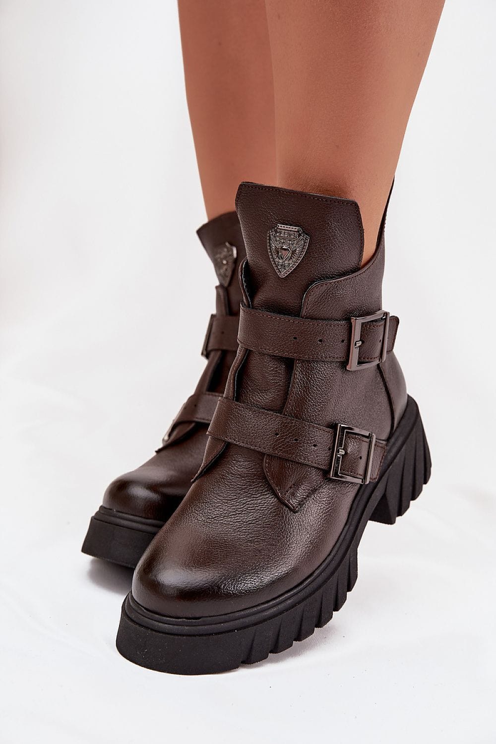 Natural Leather Ankle Boots Women Felt - ShalayeFashion
