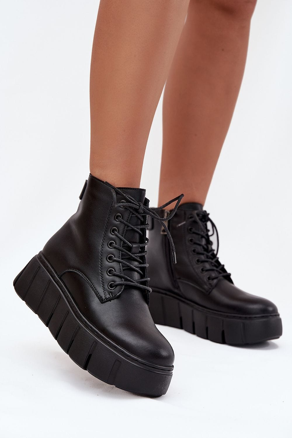 Natural Leather Platform Boots Women Warm - ShalayeFashion
