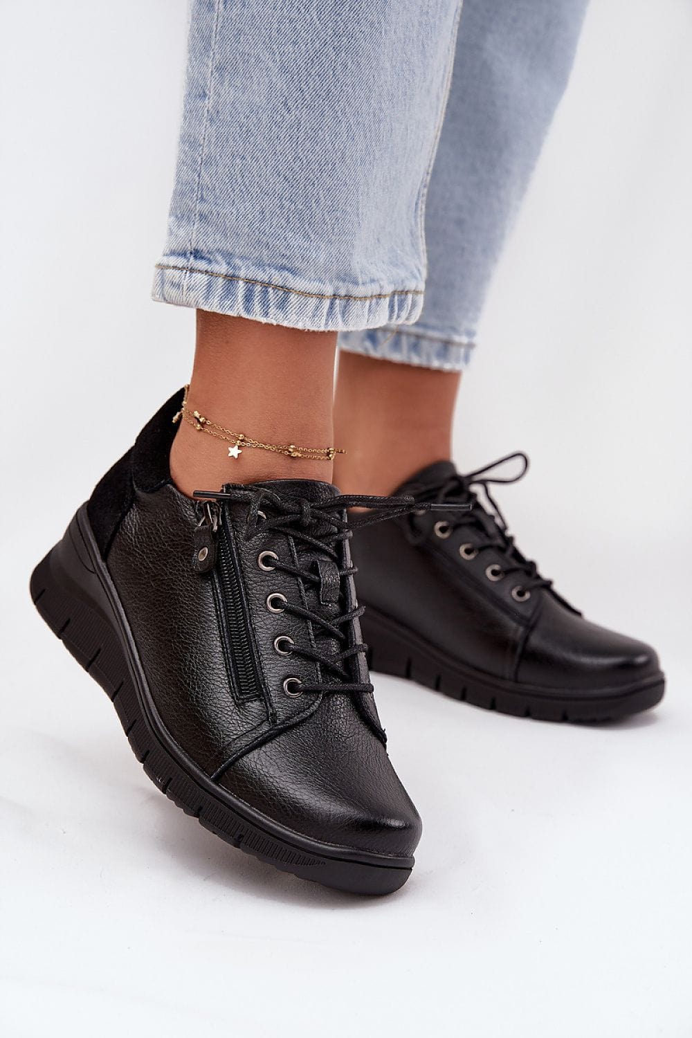 Natural Leather Wedge Shoes Women Comfort - ShalayeFashion