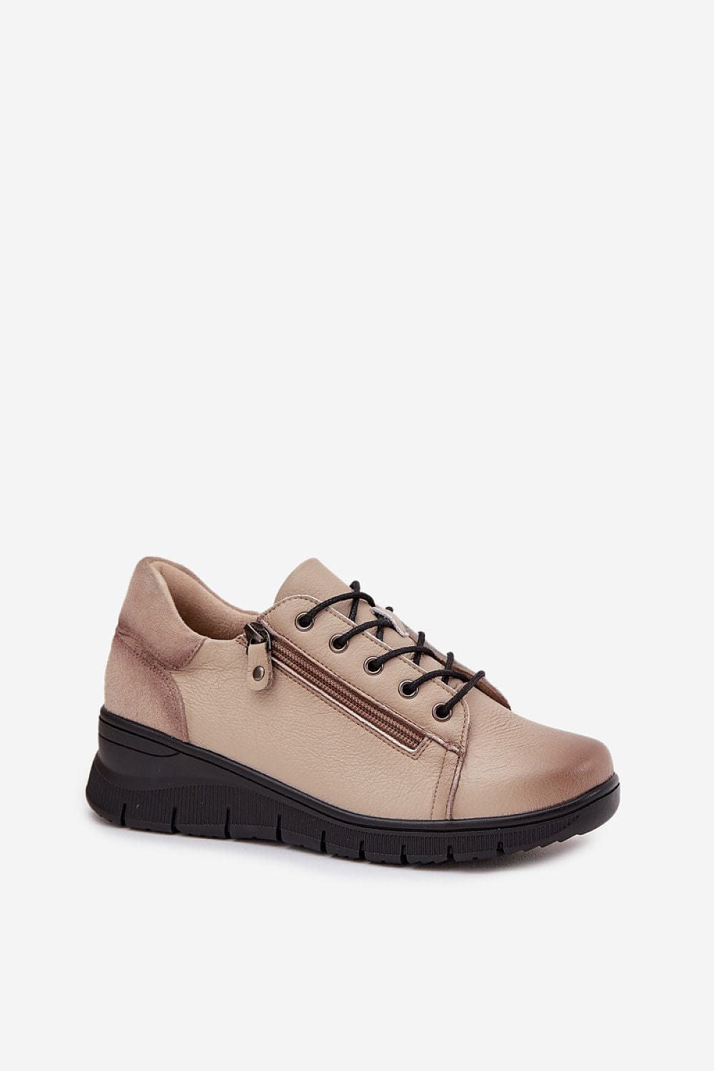 Natural Leather Wedge Shoes Women Comfort - ShalayeFashion