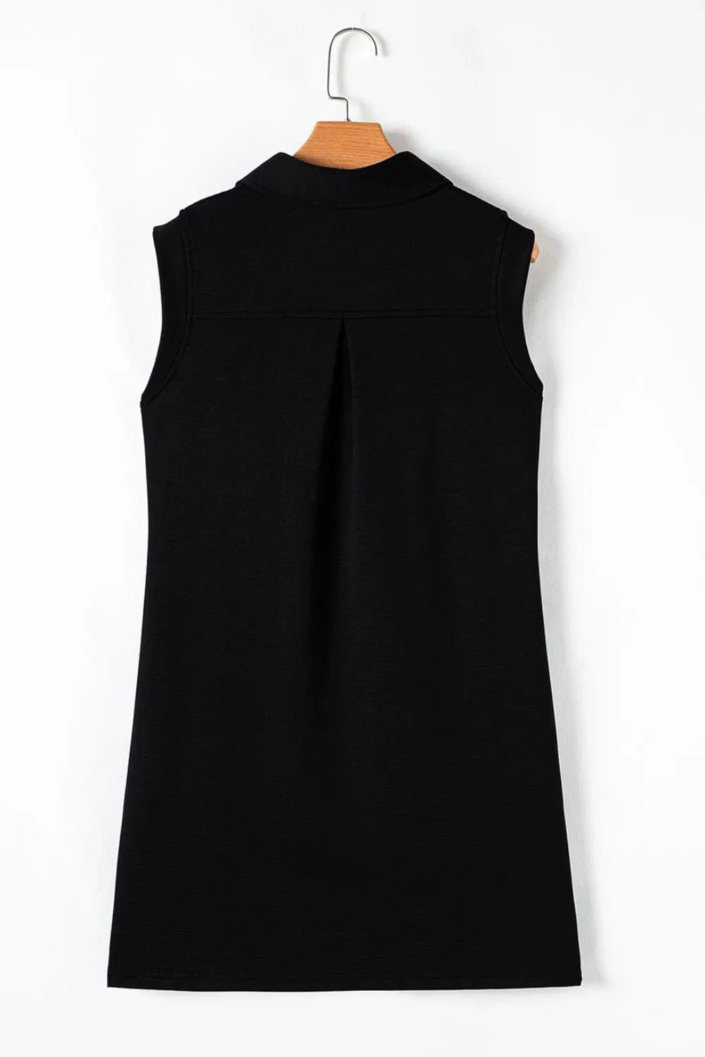 Notched Sleeveless Mini Dress - ShalayeFashion