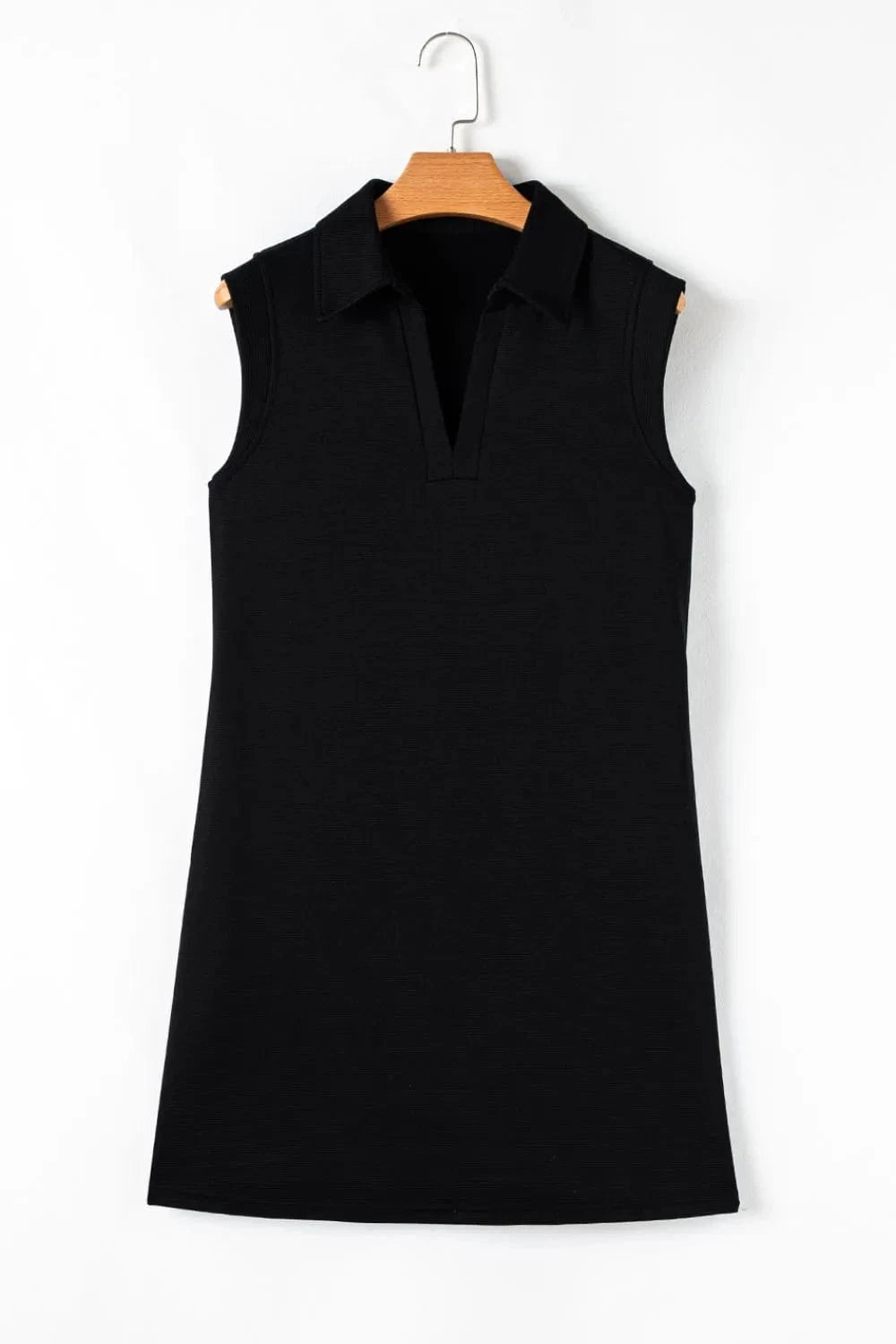 Notched Sleeveless Mini Dress - ShalayeFashion
