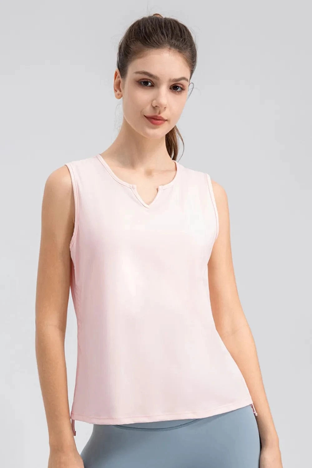 Notched Wide Strap Active Tank - ShalayeFashion