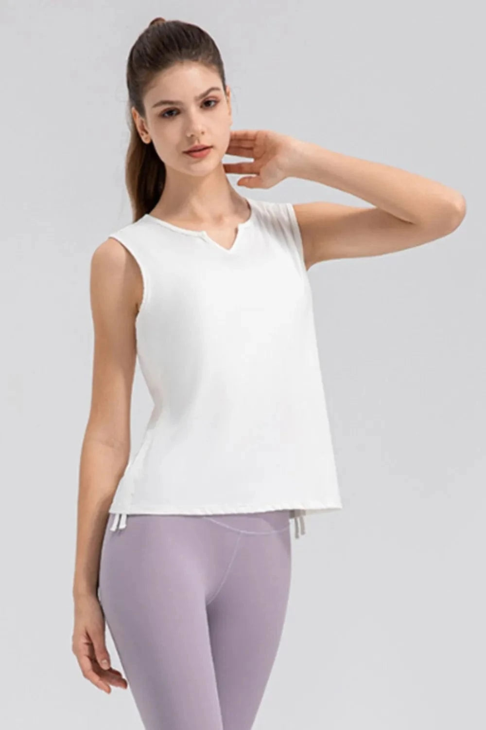 Notched Wide Strap Active Tank - ShalayeFashion