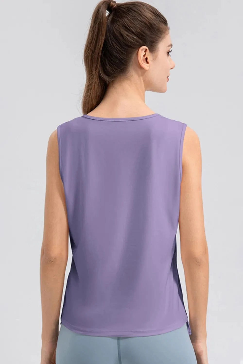Notched Wide Strap Active Tank - ShalayeFashion
