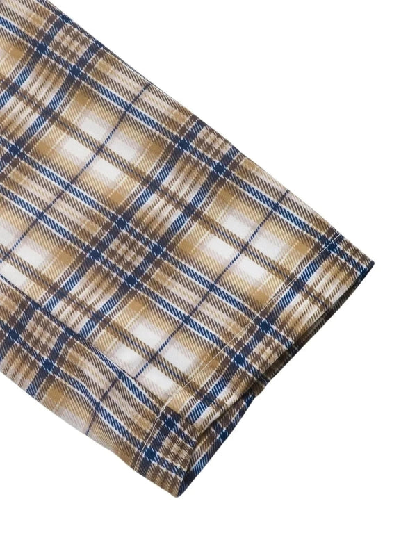 Number 87 Plaid Long Sleeve Blazer - ShalayeFashion