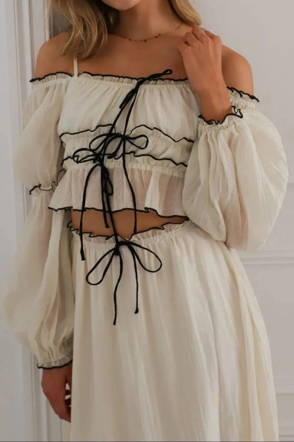 Off - Shoulder Top and Skirt Set - ShalayeFashion